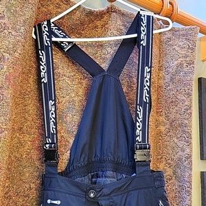 Womens black Spyder Ski Bibs, sz 12